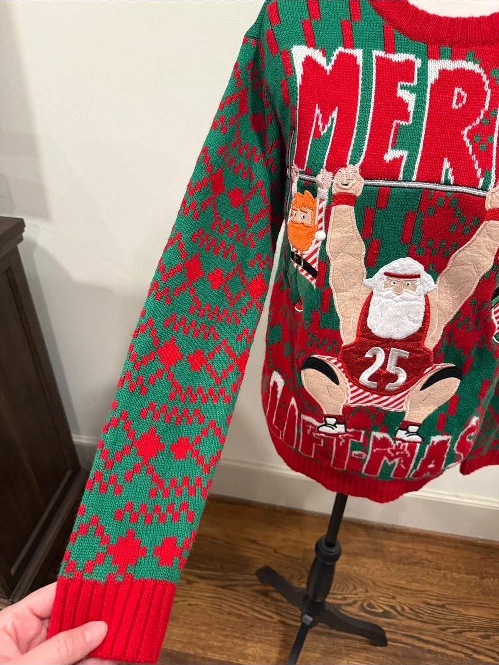 Celebrate Together 'Merry Liftmas' Crewneck Sweater Size Small